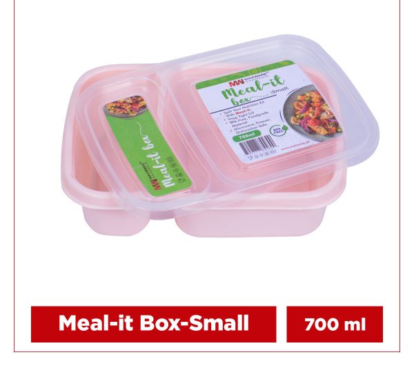 ( 1 Piece ) Meal It Lunch Box Small – 700 Ml With Two Portions | Best Quality Lunch Box ( Random Color )