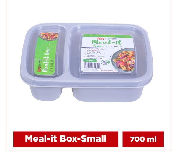 ( 1 Piece ) Meal It Lunch Box Small – 700 Ml With Two Portions | Best Quality Lunch Box ( Random Color )