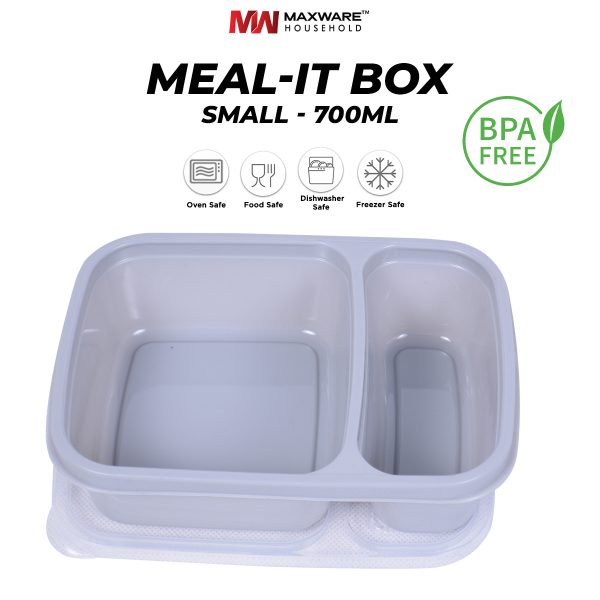 ( 1 Piece ) Meal It Lunch Box Small – 700 Ml With Two Portions | Best Quality Lunch Box ( Random Color )