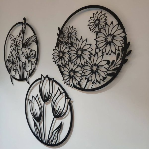 (3 Pcs Set )3d Floral Abstract Wooden Wall Art & Home Decoration / Item Home Décor Home Room & Wall Decor Wall Art