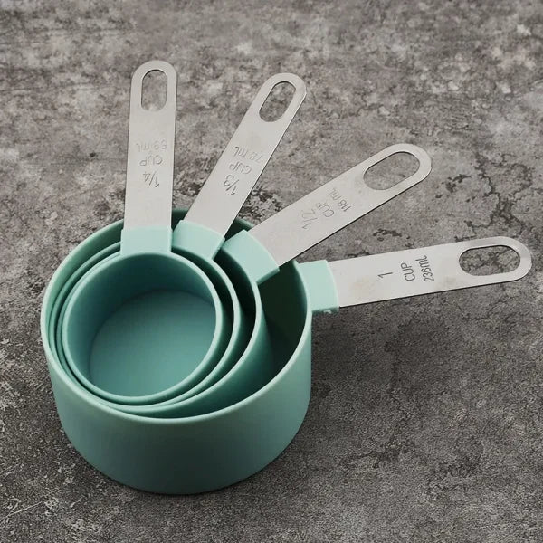 8pcs Measuring Cups Spoons Set For Baking Cake Pastry Cooking Utensils Stainless Steel Handle (random Color)