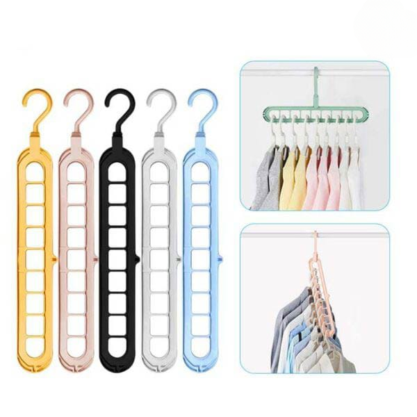 9 Hole Hangers Wardrobe Organizers Space Saving Sturdy Plastic Hangers For Home Essentials For Wardrobe