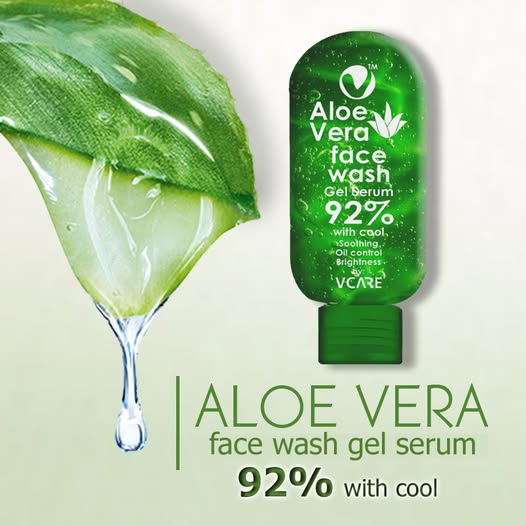 Aloe Vera Face Wash (100ml) By Vcare Products) | Extracts From Aloevera Gel And Neem Serum | Aloe Vera Face Wash For Oily Skin | Organic Aloe Vera Face Wash 100ml