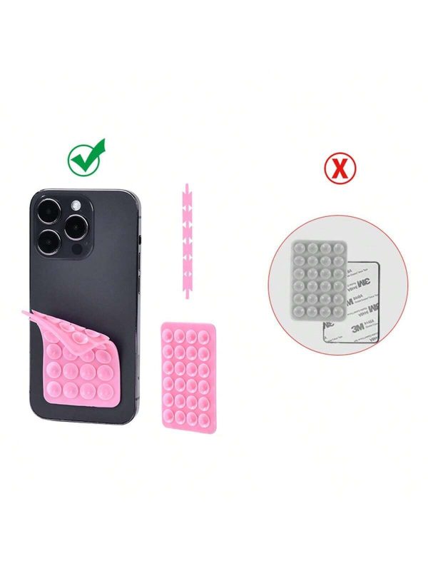 Double Sided Suction Cups Cell Phone Holder Universal Bubble Gripper Silicone Pad (random Colour)