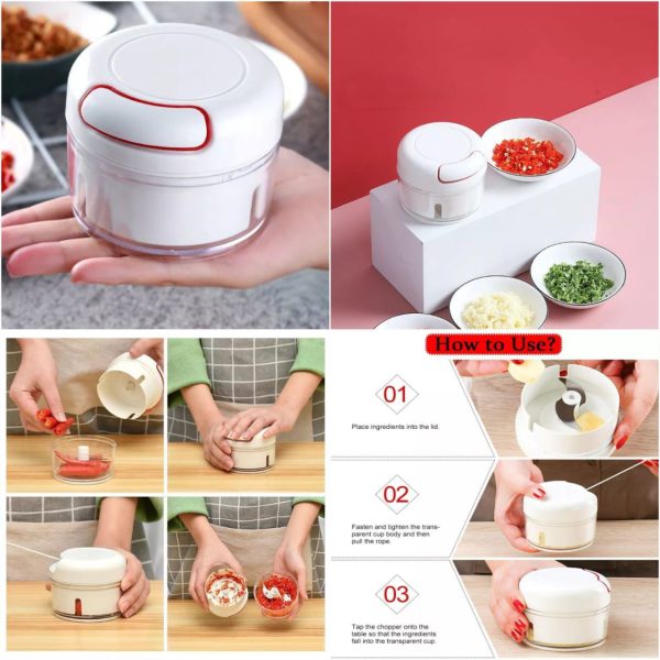 (nw00085) Mini Food Chopper Powerful Meat Grinder Hand-power Food Chopper Mincer Mixer Blender Chop Meat Fruit Vegetable Nuts Shredder