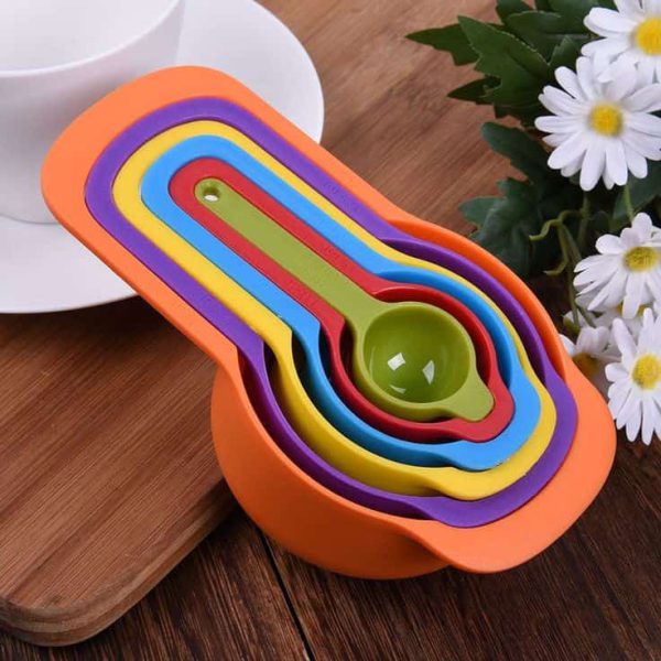 Multi Color Measuring Cup And Spoon Set – 6pcs (random Colors)