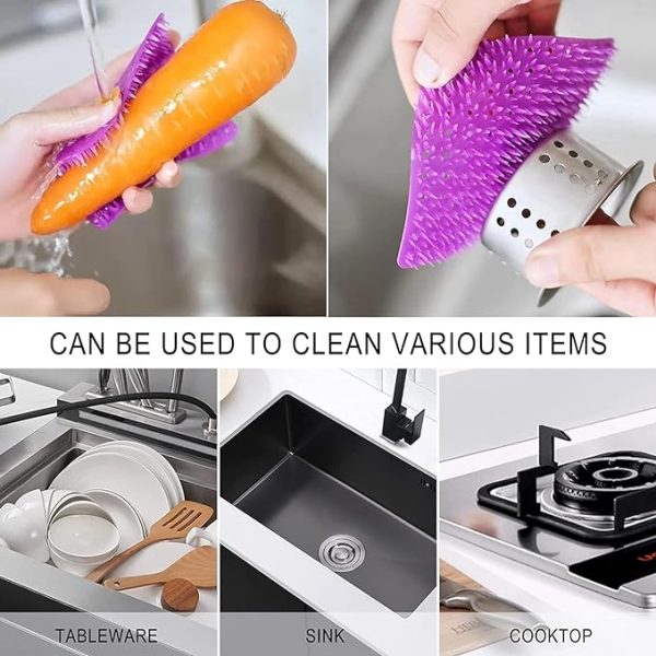 (Pack of 2) Multipurpose Vegetable Peeler Fruit And Vegetable Cleaning Brush (random Color)