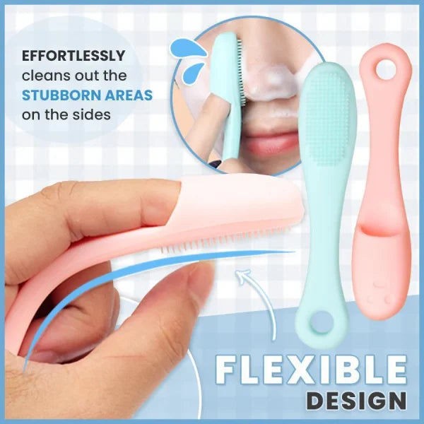 Silicone Facial Finger Nose Brush Face Cleaner Blackhead Remover (pack Of 2) (random Color)